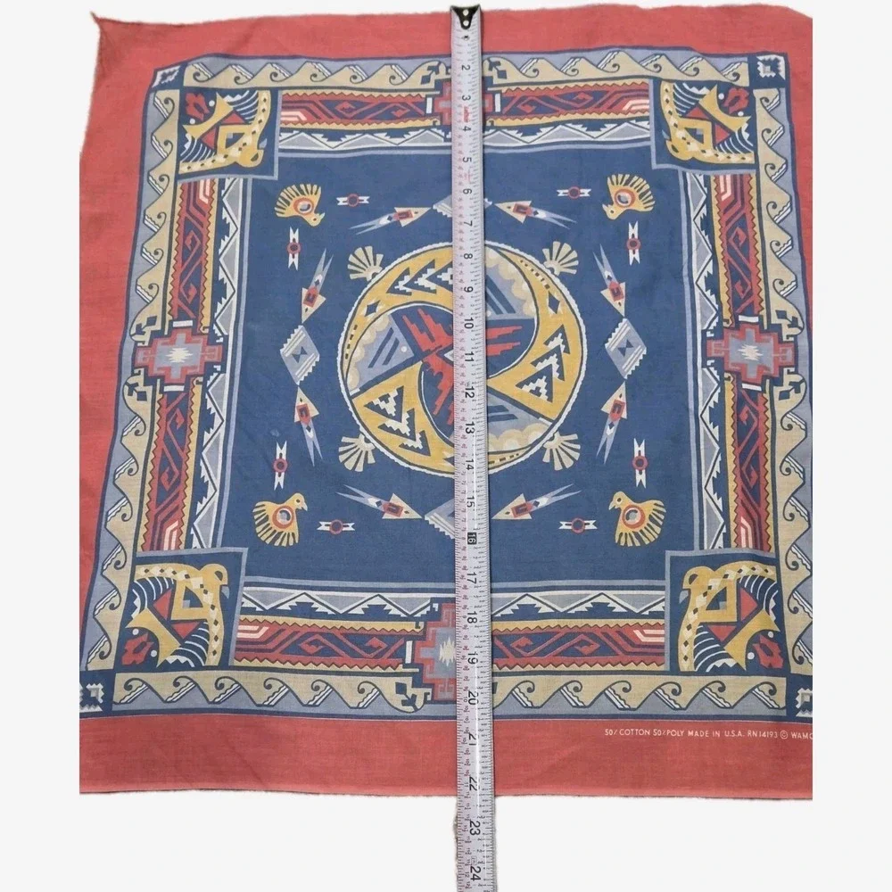 Vintage Wamcraft 21X20 Bandana Southwestern Native American Thunderbird RN 14193